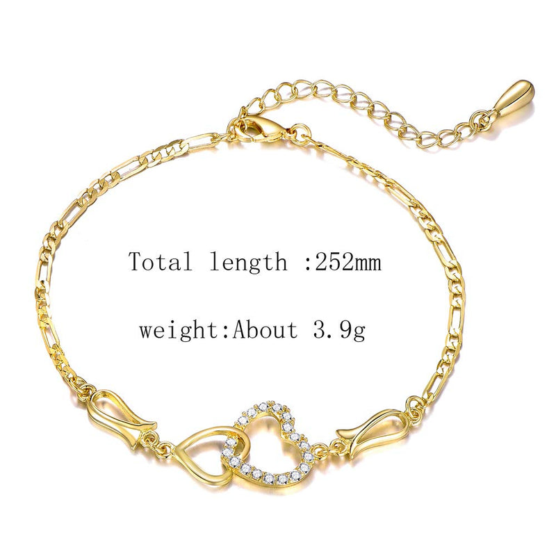 [Australia] - SOFTONES 14K Gold Anklets for Women Cute Zircon Heart Ankle Bracelets for Tenn Girls Boho Beach Foot Bracelet Jewelry Gifts B 