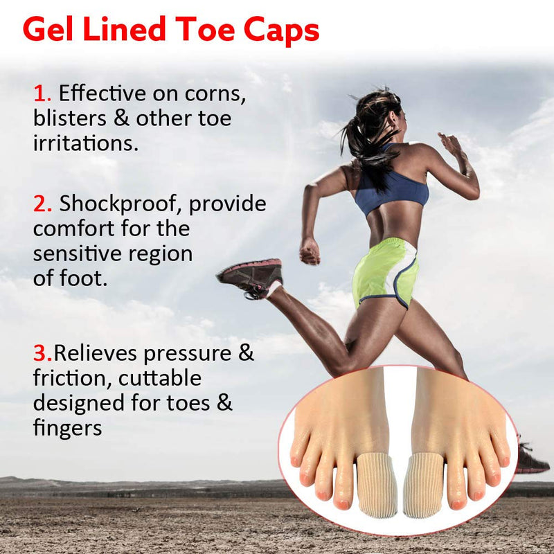 [Australia] - Gel Toe Caps,4 Pcs/Pack for Big Toes, Toe Covers,Toe Protectors,Toe Sleeves,for Corns Remover, Callus Cushion, Bunion Treatment (Brown) Brown 