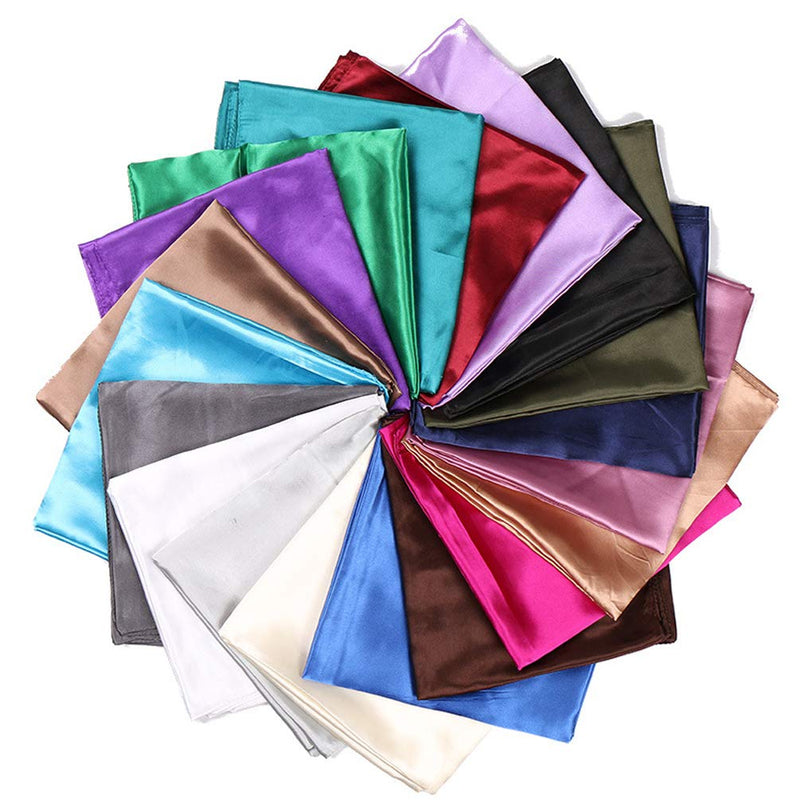 [Australia] - 35" Womens Large Satin Square Scarf Silk Feeling Hair Wrapping Gift Headscarf Scarves Army Green One Size 