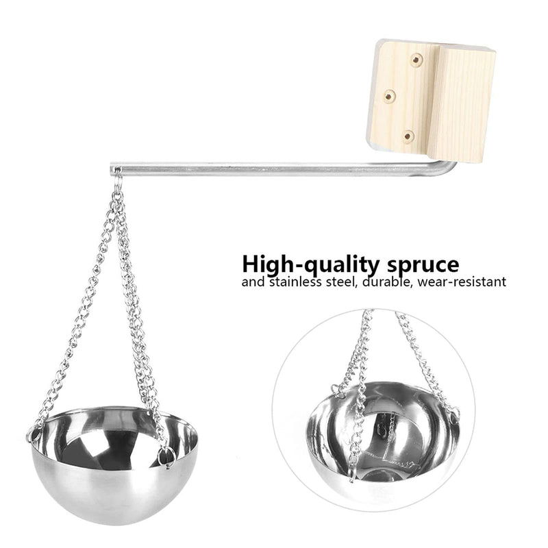 [Australia] - Sauna Aroma Bowl, Stainless Steel SPA Essential Oil Bowl with Wood Plate and Screws, Aromatherapy Oil Cup Sauna Suitable for Traditional Sauna (Small) Small 