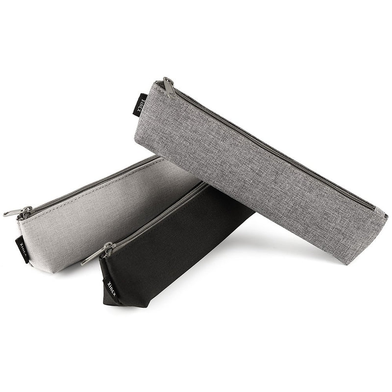 [Australia] - Portable Stylish Pen Bag,Stationery Pouch,Multi-Colored Pencil Bag,Cosmetic Pouch Bag,Compact Zipper Bag(Dark Gray) Dark Gray 