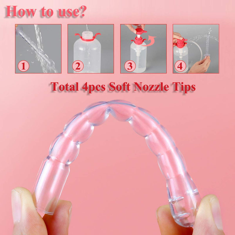 [Australia] - LIVE4COOL Douche Bottle for Women Reusable Vaginal Cleansing System, 600ml/20.3oz Reusable Vaginal Enema Douche, Capacity Cleanser with 4 Nozzles, Storage Bag, Non-Toxic 
