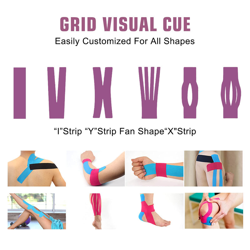 [Australia] - Kinesiology Tape (3 Uncut Roll) Kinetic Tape 16.4 ft Waterproof Athletic Sports Tape Physio Tape for Knees, Shoulder, Ankles, Elbow, Pain Relief,Joint Support (Purple) (3 Rolls) Purple 