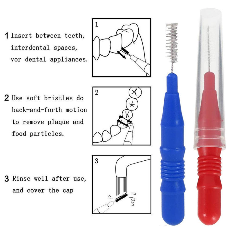 [Australia] - Interdental Brushes 50PCS Toothpick 2.5mm,3mm Tooth Cleaner Tooth Flossing Head Soft-Picks Healthy Dental Hygiene Brush Dental Pick for Daily Healthy Teeth and Gums 
