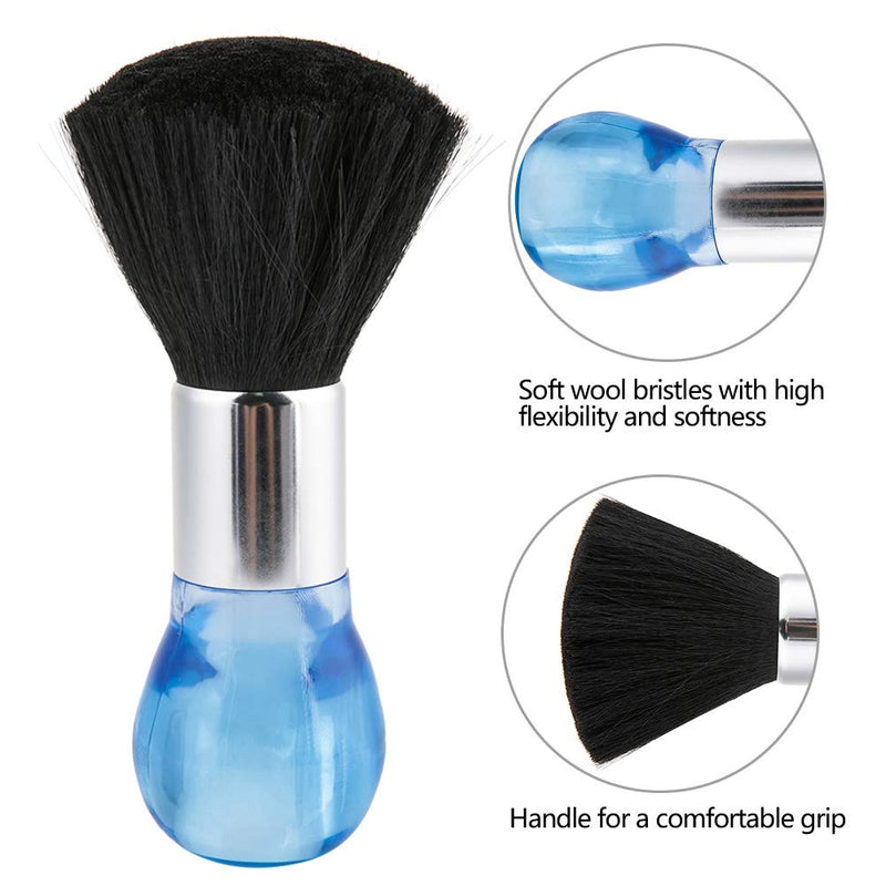 [Australia] - 2 Colors Neck Face Duster Brush Soft Barber Hair Cleaning Hairbrush Cutting Hairdressing Styling Tool for Salon Use(Blue) 