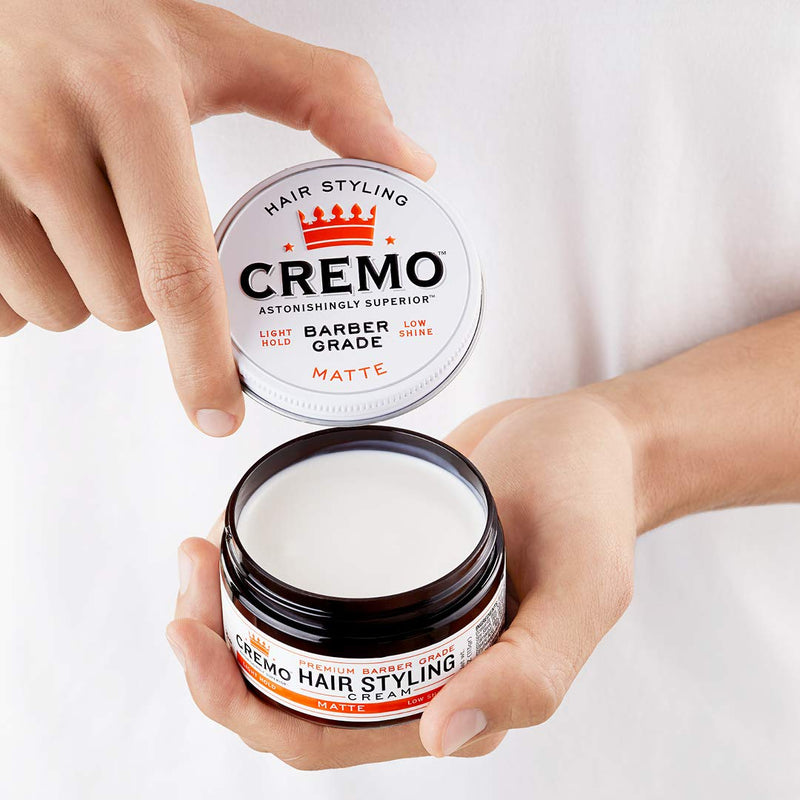 [Australia] - Cremo Premium Barber Grade Hair Styling Matte Cream, Light Hold, Low Shine, 4 Oz 