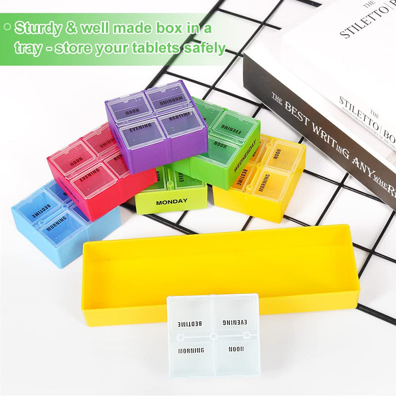 [Australia] - Large Pill Box 7 Day 4 Times a Day,Weekly Medicine Storage Box Tablet Organiser for Pills, Vitamin, Medication and Tablets, Fish Oils 
