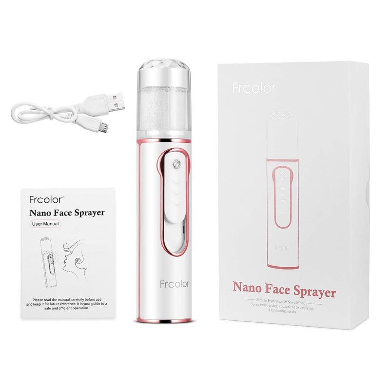 [Australia] - Frcolor Nano Handy Mist Spray Nano Mister for Eyelash Extensions Cool Mist Facial Steamer USB Rechargeable Face Hydration Spray 