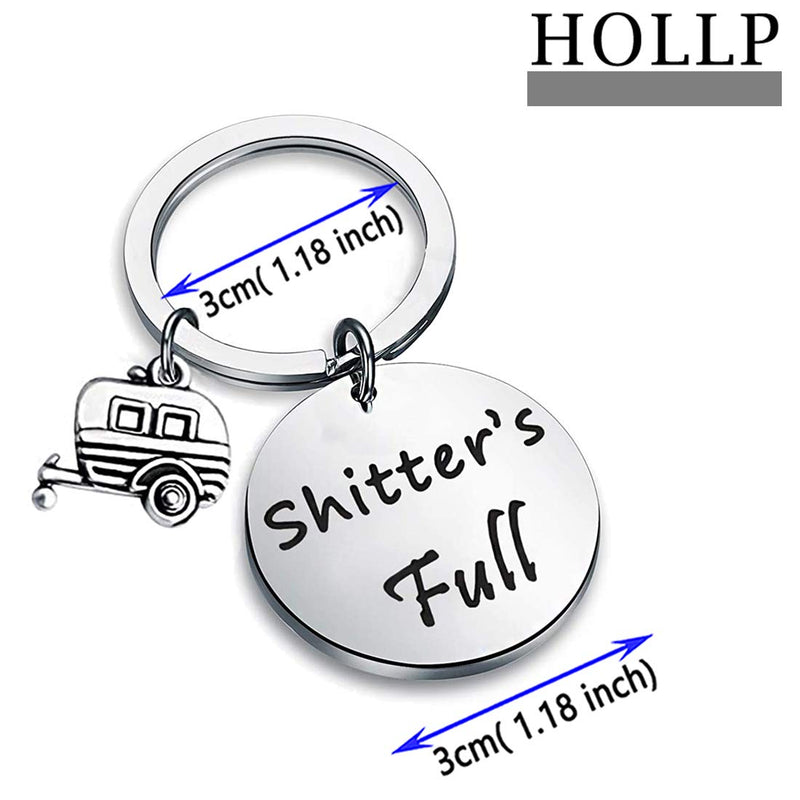 [Australia] - Shitter's Full Keychain Happy Camper RV Keychain Camping Keychain Trailer Christmas Vacation Jewelry Shitter's Full Keyring 