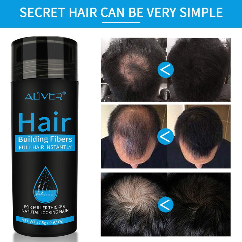 [Australia] - Hair Building Fibers, Nature Keratin Hair Fibers Black, Full Hair Instantly, Professional Quality Fiber Hair Powder Spray for Men and Women (Black) Black and Spray Applicator 