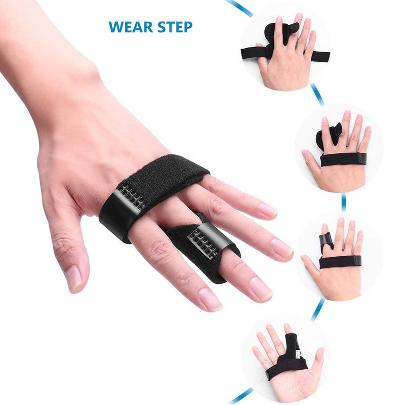[Australia] - Clispeed Finger Splint,Splint for Trigger Finger,Trigger Finger Splint Built-in Aluminium Support Adjustable Brace for Pain Relief (Black) 