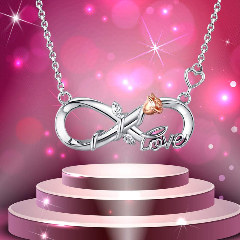 [Australia] - DESIMTION Infinity Heart Pendant Necklace S925 Sterling Silver Forever Love”Christmas Jewelry Gifts for Women Girls A-0-Double Infinity 