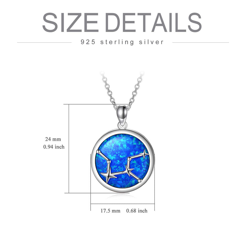 [Australia] - SOULMEET Sterling Silver Various Zodiac Necklace for Women Girls, Simulated Opal Jewelry Gifts Ideas for Birthday Christmas Anniversary Valentine's Day Virgo 