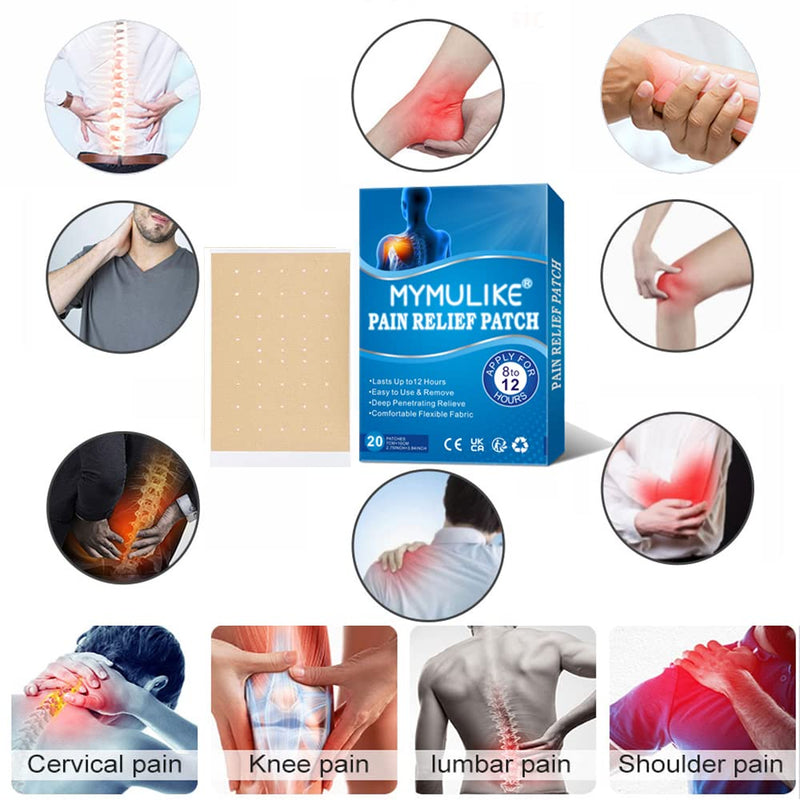 [Australia] - 20 Count Pain Relief Patch, Hot Moxibustion Pain Relief Patches, Pain Relief Wormwood Sticker Self Heating Warming meridians Patches Plaster, Discomfort Relief Plaster 20 Count 