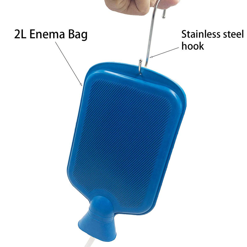 [Australia] - Smokitcen Enema Kit – 2L Enema Bag– 5.0ft. Long Silicone Hose – 5 Multi-Size Reusable Tips – Controlled Water Flow – for Colon Detox Cleanse Enemas 