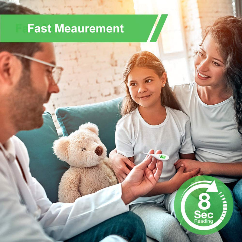 [Australia] - 8 Sec Fast Reading Easy@Home Digital Oral Thermometer for Adult, Kid and Baby, Oral, Rectal and Underarm Temperature Measurement for Fever with Two-Color LCD Display Backlit and Alarm EMT-A12 