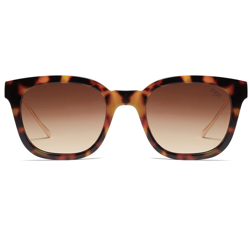 [Australia] - SOJOS Classic Square Polarized Sunglasses for Women UV400 Sun Glasses SJ2050 Amber Tortoise Brown 