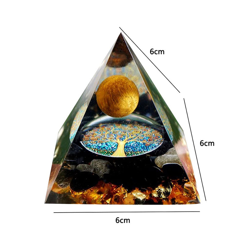 [Australia] - Moonstone Crystal Orgone Pyramid Ogan Crystal Energy Tower Nature Reiki Chakra Crushed Stone Jewelry Flower of Life Crystal Orgonite Pyramid Healing Chakra Pyramid B 