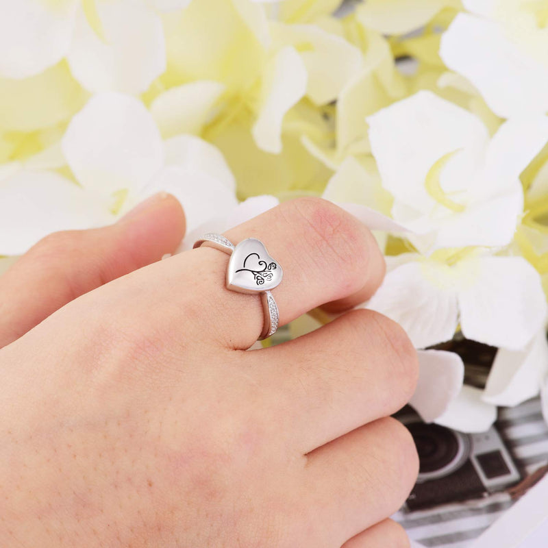 [Australia] - JXJL Sterling Silver Memorial Jewelry Rose Flower/Wing/Paw Urn Ring Exquisite Loved One Ashes Keepsake Holder Cremation Funeral Gift Forever Always in My Heart rose 6# 