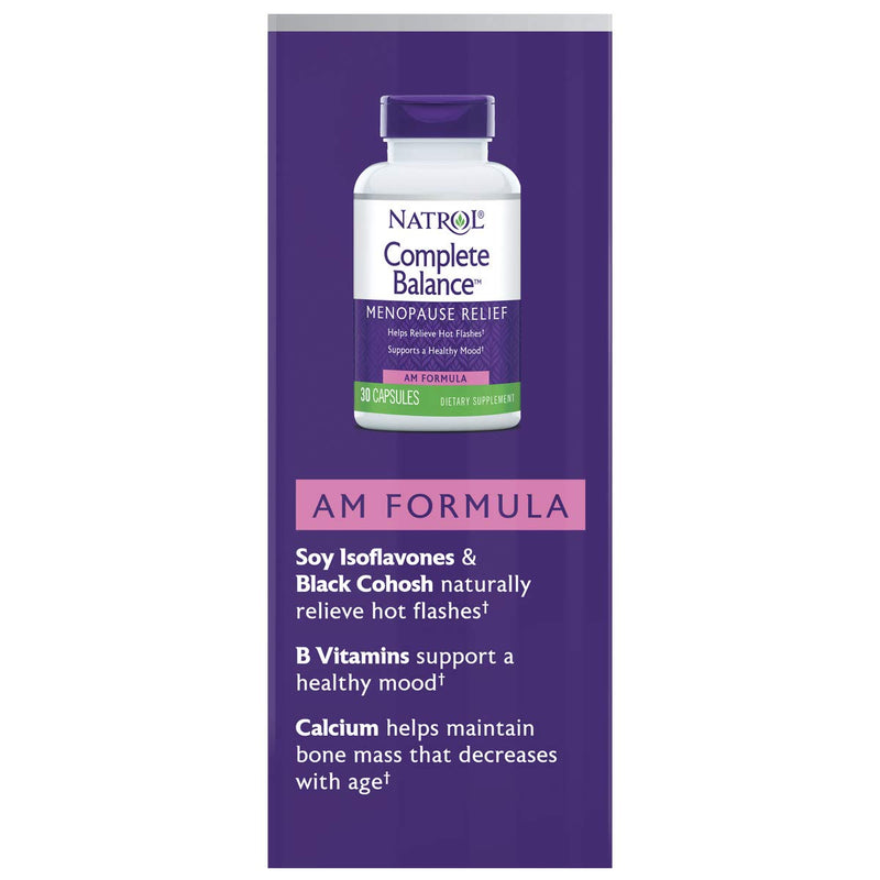 [Australia] - Natrol Complete Balance A.M./P.M. Capsules for Menopause Relief, Helps Relieve Hot Flashes and Night Sweats, Complete Day and Night Menopause Support, Provides Mood Support, 30 Count (Pack of 2) 