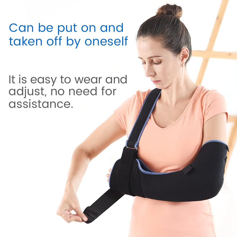 [Australia] - VELPEAU Arm Sling Shoulder Immobilizer - Rotator Cuff Support Brace - Comfortable Medical Sling for Shoulder Injury, Left and Right Arm, Men and Women, for Broken, Dislocated, Fracture, Strain (Medium) Comfort Version Medium 