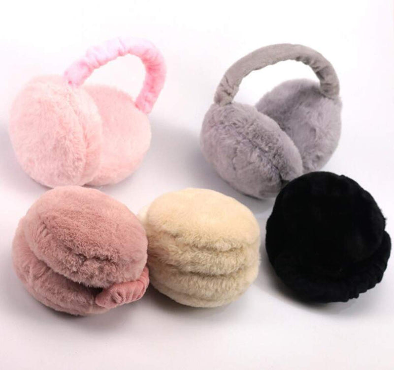 [Australia] - Winter Cute Creative Burger Earmuffs Fluffy Headband Faux Fur Outdoor Earmuffs Black 