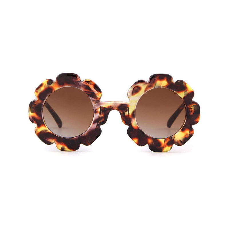 [Australia] - Sunglasses for Kids Round Flower Cute Glasses UV 400 Protection Children Girl Boy Gifts Turquoise 