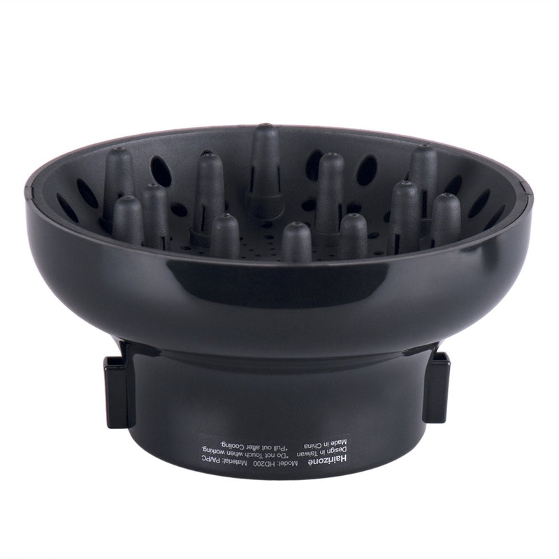 [Australia] - Hairizone Universal Diffuser for Hair Dryers with Nozzle D=1.7"-2.6" for Curly or Wavy Hair Styling, Dry and Gain Maximum Volume without Frizz Black Shiny Black 