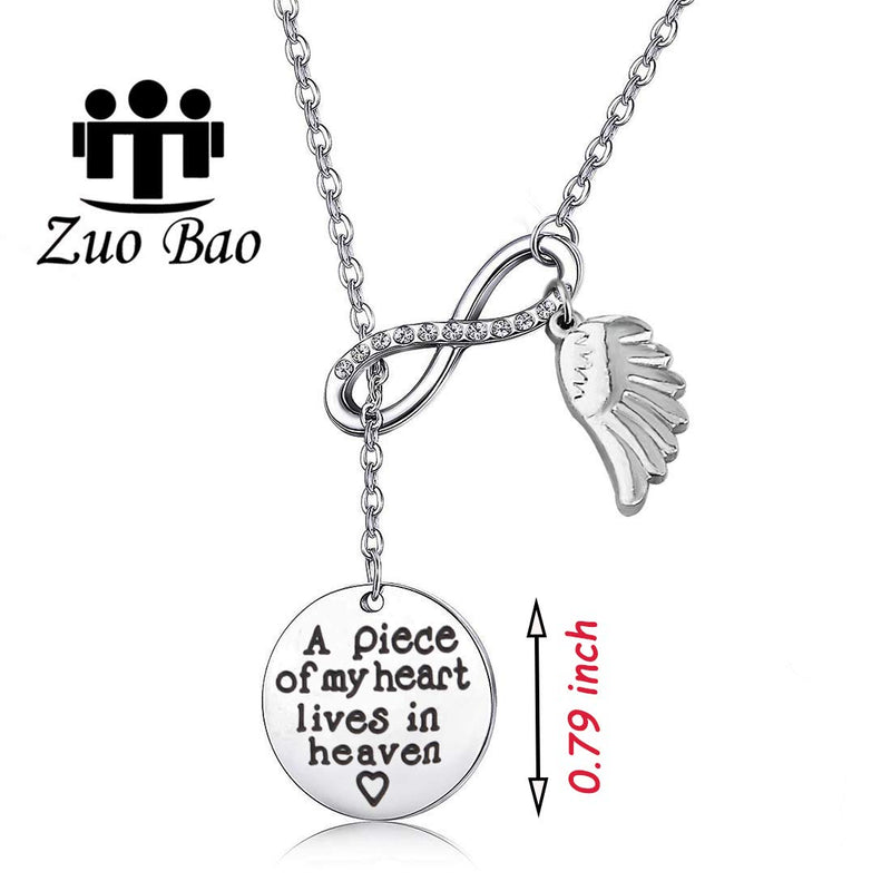 [Australia] - Memorial Jewelry Sympathy Gift A Piece of My Heart Lives In Heaven Lariat Y Necklace Loss Jewelry Gift Y neckalce 