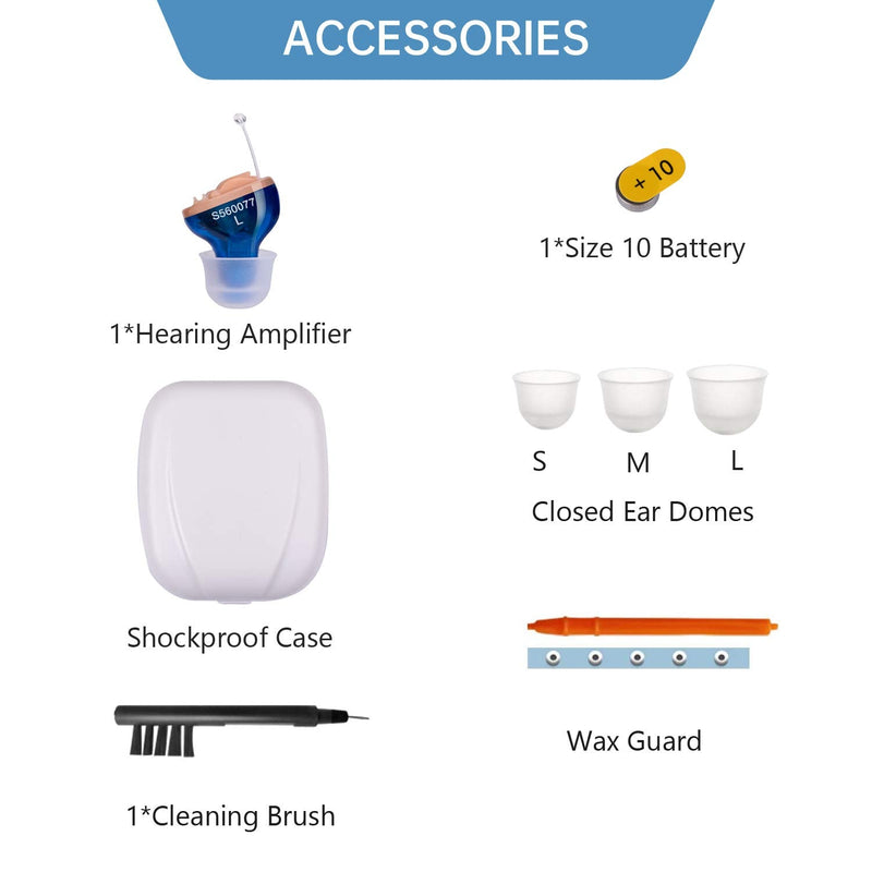 [Australia] - Hearing Amplifier for Seniors Adults Noise-Cancelling - Miracle Ear Amplifier Invisible Sound Amplifier Digital Hearing Enhancement Devices As Seen On TV Hearing Aid Cleaning Tools Included (Blue) Blue 