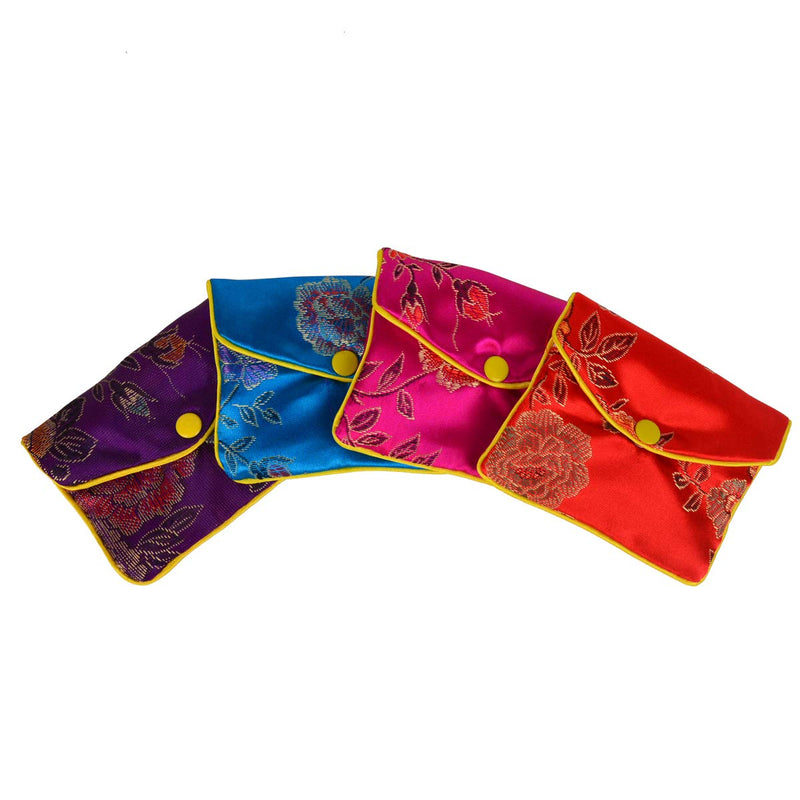 [Australia] - Bleiou 15 Pcs Jewelry Silk Purse Pouch Brocade Gift Bags Mix Colors(Medium) Medium 