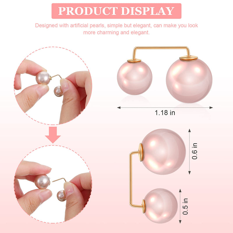 [Australia] - 12 Pieces Artificial Pearl Brooch Pins Anti-Exposure Neckline Safety Pins Brooch Pins for Women Pearl Wedding Decoration Dress Clips Back Cinch Shawl Collar Shirt Pin Buttons 