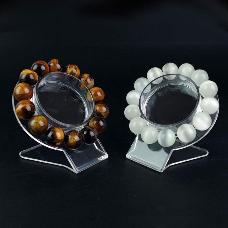 [Australia] - 2 Pcs Clear Acrylic Bracelet Displays Stands Bracelet Display Stand Holder Clear Bracelet Stand Transparent Shelf Shelves Acrylic Jewelry Holder Showcase Shelf Clear Jewelry Organizer Rack 