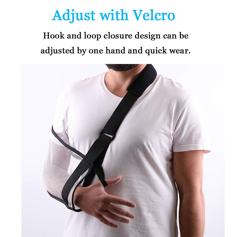 [Australia] - Mesh Arm Shoulder Sling Great Shower Bath Sling Used after rotator cuff Shoulder Surgery Arm Brace Support for Men and Women,White 