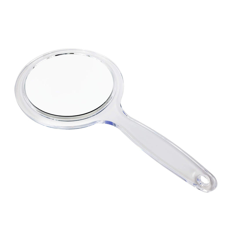 [Australia] - RUCCI Round Hand Held Magnifying Makeup Mirror 10X 1X Clear Acrylic Double-Sided Mirror with Handle 