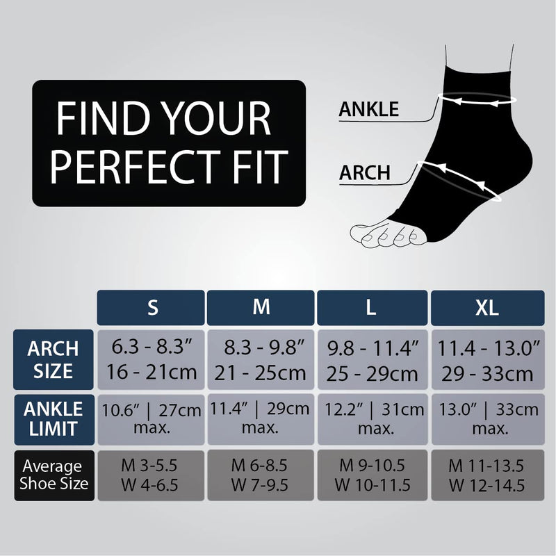 [Australia] - Rymora Plantar Fasciitis Support Socks -Small, Arch, Heel and Ankle Compression Socks -Flexible Foot Support Socks for Men and Women -Black Black (One Pair) Small: 16-21cm arch circumference 