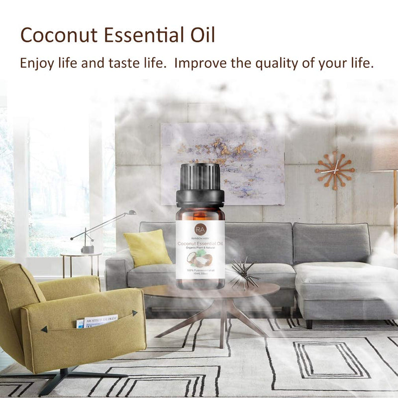 [Australia] - 2 Bottles Coconut Essential Oil Single 100% Pure Aromatherapy Essential Oils for Diffuser, Humidifier, Massage, Spa, Candles, Soaps, Perfume - 2 x 10ml 