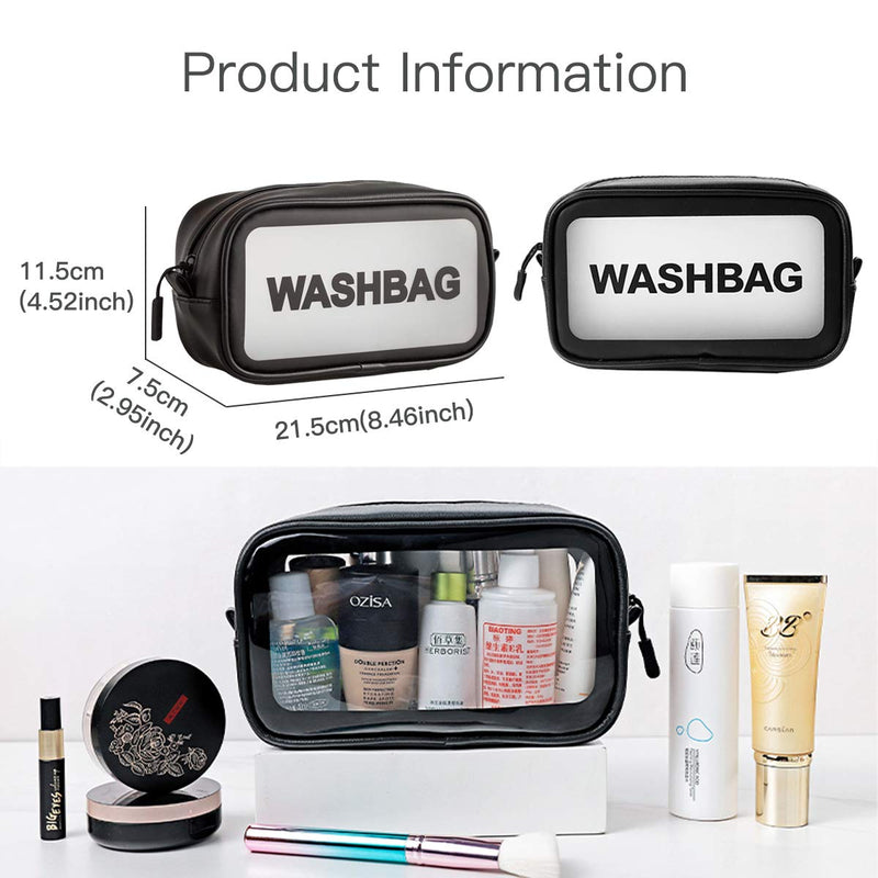 [Australia] - Tomill Multiple Waterproof Cosmetic Bag, Travel Makeup Organizer, Sport Toiletry Kit Case for Men and Women， Gym Shower Things Storage (Black) Black 