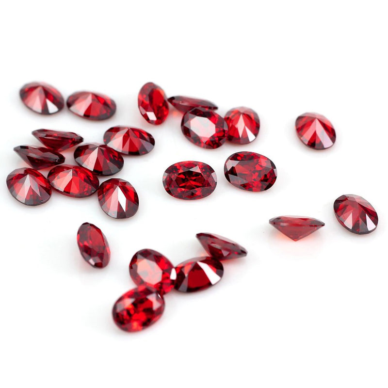 [Australia] - Ximimark 10Pcs Oval Shape Cut Red Ruby Mozambique Loose Gemstone 7x5mm 