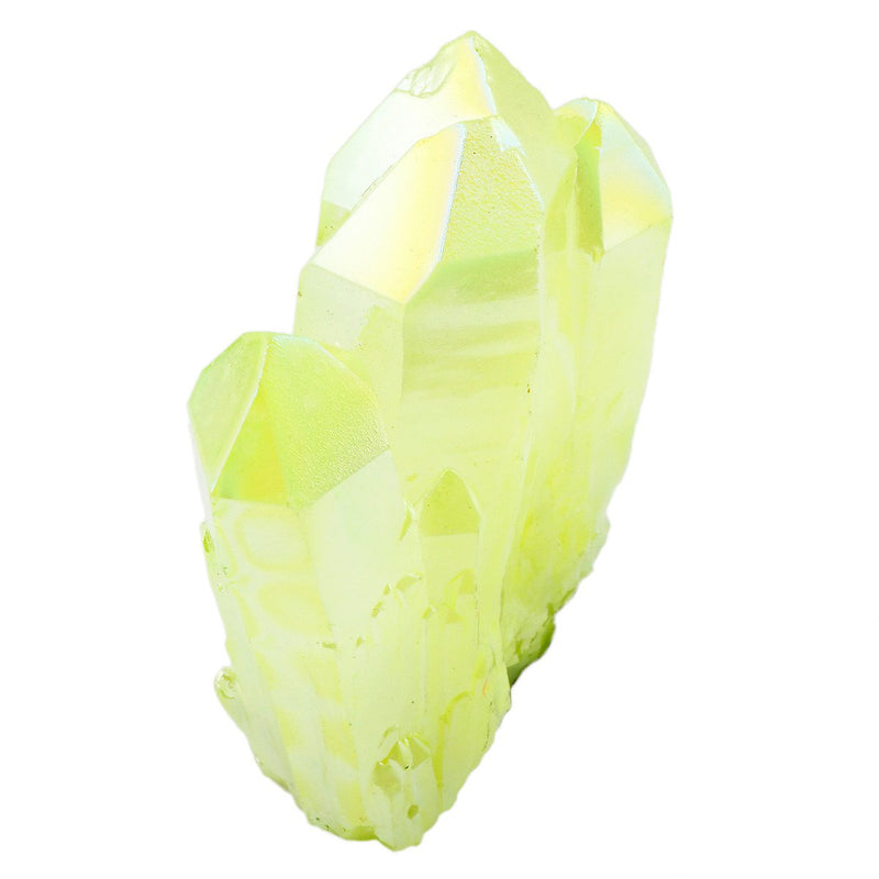 [Australia] - Shanxing Fluorescent Green Titanium Coated Crystal Cluster Specimen,Healing Reiki Energy Natural Gemstone Figurine Home Decor 1"-2" 