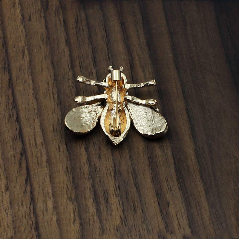 [Australia] - CUFTS Honey Bee Brooch Pin Insect Rhinestone Brooches Jewelry for Women Girls Yellow 