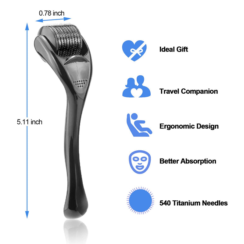 [Australia] - FLIUUK Derma Roller 2 pack (0.5+1.0) mm Titanium Needles Beard Growth Roller for Women and Men, for Fine Lines, Enlarged Pores, Stimulate Beard and Hair Growth 