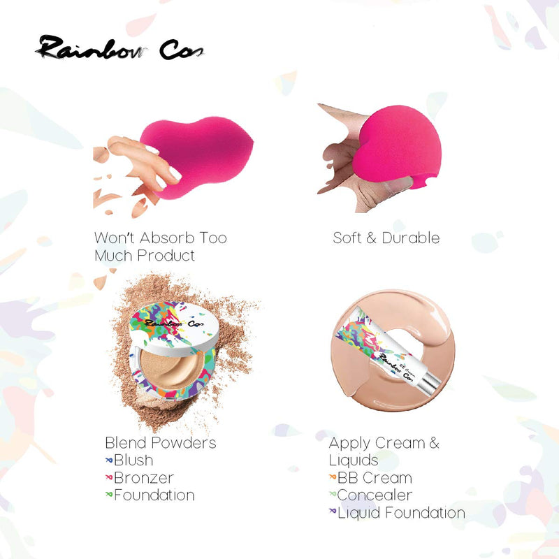 [Australia] - Rainbow Cos Premium Pear Shape Makeup Sponge Beauty Foundation Sponge Blender for Applicator, Foundation and Highlight (Rose Red) Rose Red 