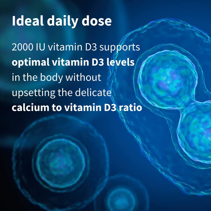 [Australia] - Pure & Essential Daily Vitamin D3 2000iu, 1-Year Supply, Vegetarian, 365 Small Tablets 