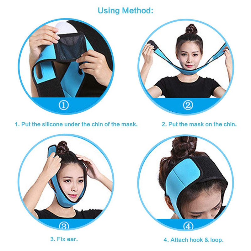 [Australia] - Adjustable Face slimming mask,V Line Mask Compression Double Chin Strap breathable V Line Lifting Mask Chin Up Face Slimming Cheek Mask For Reshape And Firm Your Face Skin 