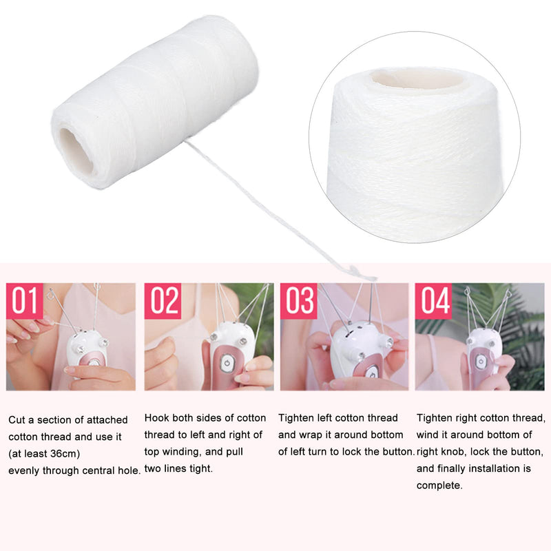 [Australia] - Threading Hair Removal, Strength Threading Thread Shaver Beauty Facial Hair Removal Device Thread Epilator Cotton Facial Hair Remover for Lower Limbs for Arms 