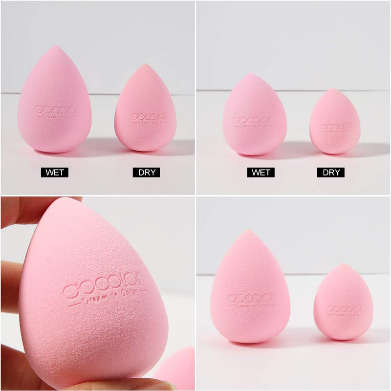 [Australia] - Docolor 6+1Pcs Liquid Foundation Brush with Makeup Sponges, Flat Top Foundation Synthetic Kabuki Brush & Professional Beauty Makeup Sponge Blender for Liquid Blending Mineral Powder Makeup Tools 