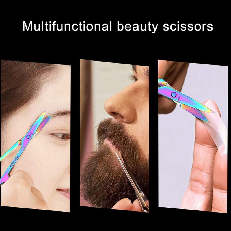 [Australia] - Eyebrow Scissors Cuticle Scissors,Stainless Steel Manicure Scissors for Nails, Multi-Purpose Small Curved Scissors Grooming Tools for Nose Beard Mustache Facial Hair( 3 pcs ) 