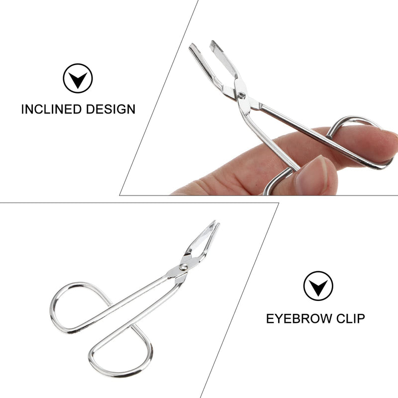 [Australia] - FOMIYES Eyebrow Tweezers Scissors Stainless Steel Scissors Professional Shaped Eyebrow Tweezers Clip with Easy Scissor Handle for Hair and Eyebrows Personal Care (Silver) 1Pc 