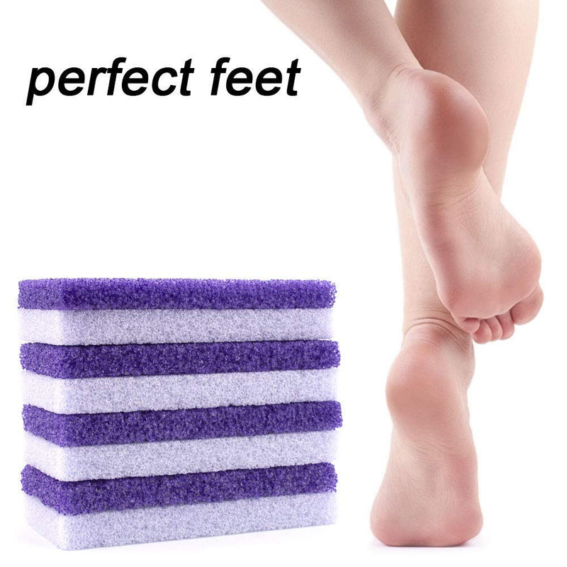 [Australia] - 4 Pack Foot Pumice Stone 2 in 1 Double Side PU Pedicure Stone Dead Hard Skin Callus Scrubber Remover Tool for Smooth Feet and Hands (Purple) Purple 